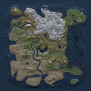 Thumbnail Rust Map: Procedural Map, Size: 4000, Seed: 1065634765, 14 Monuments