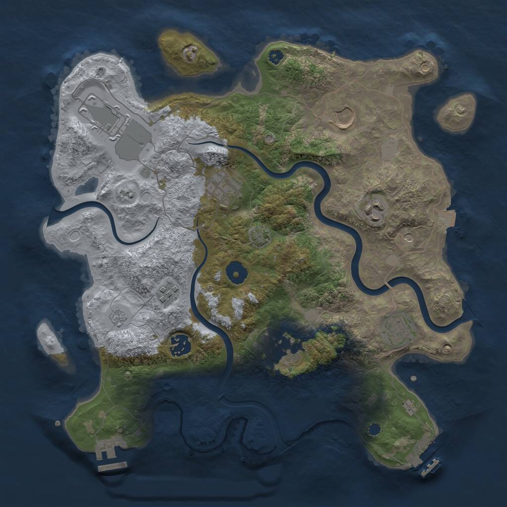 Rust Map: Procedural Map, Size: 3500, Seed: 4654456, 14 Monuments