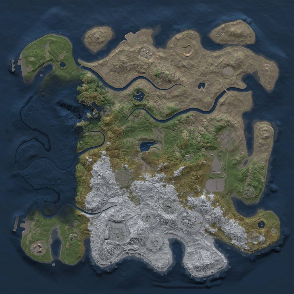 Rust Map: Procedural Map, Size: 4000, Seed: 310230870, 15 Monuments