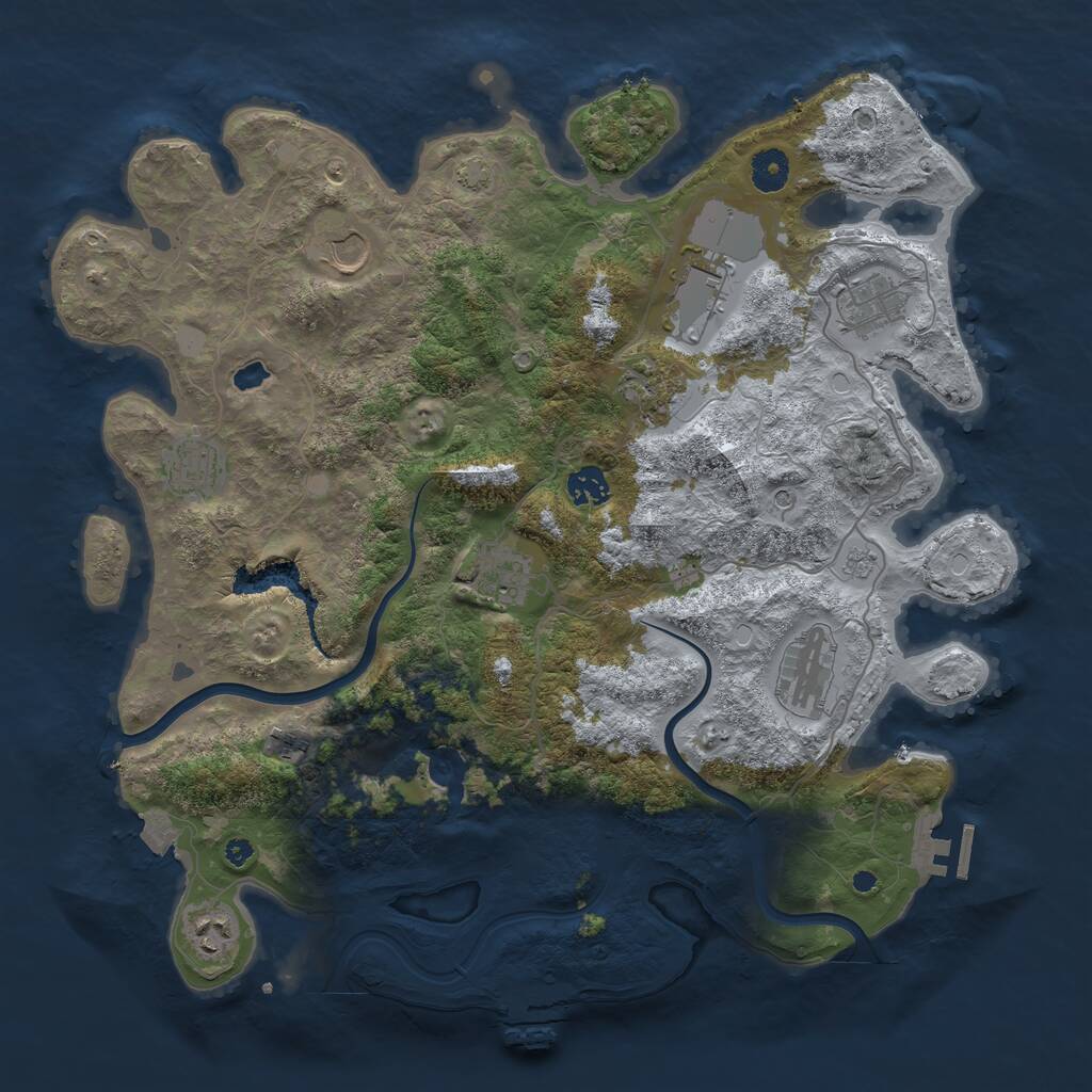 Rust Map: Procedural Map, Size: 4000, Seed: 895928948, 16 Monuments