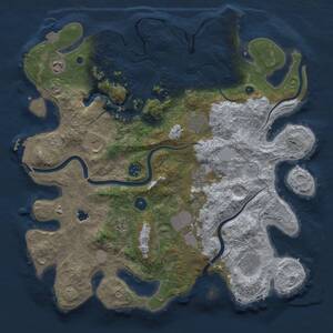 Thumbnail Rust Map: Procedural Map, Size: 4050, Seed: 12121888, 15 Monuments