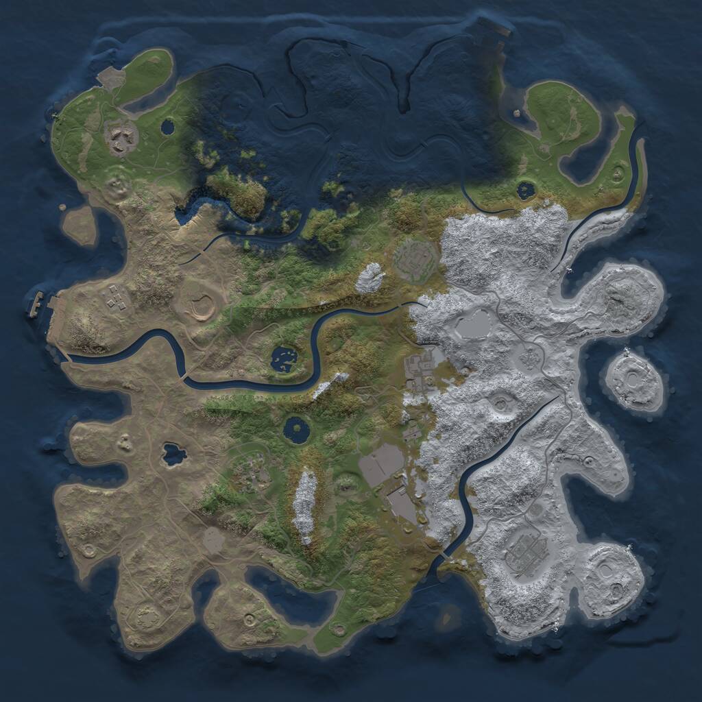 Rust Map: Procedural Map, Size: 4050, Seed: 12121888, 15 Monuments