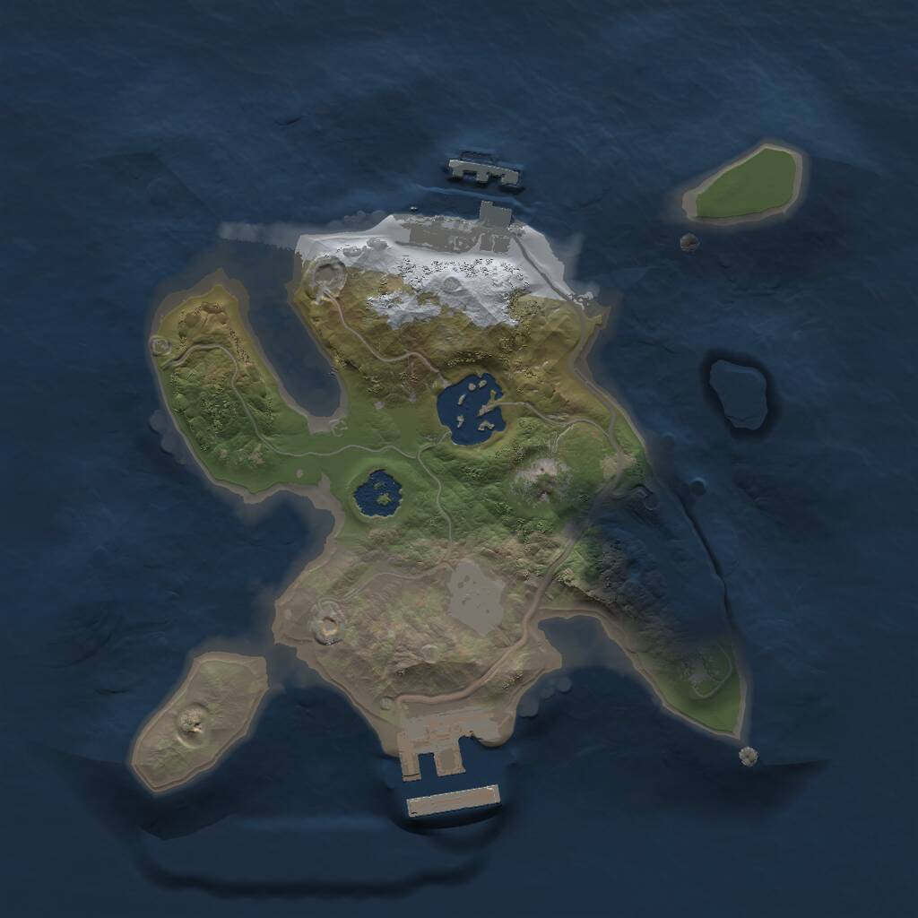 Rust Map: Procedural Map, Size: 2000, Seed: 61315, 4 Monuments