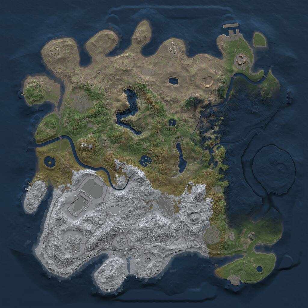 Rust Map: Procedural Map, Size: 4000, Seed: 87276447, 15 Monuments
