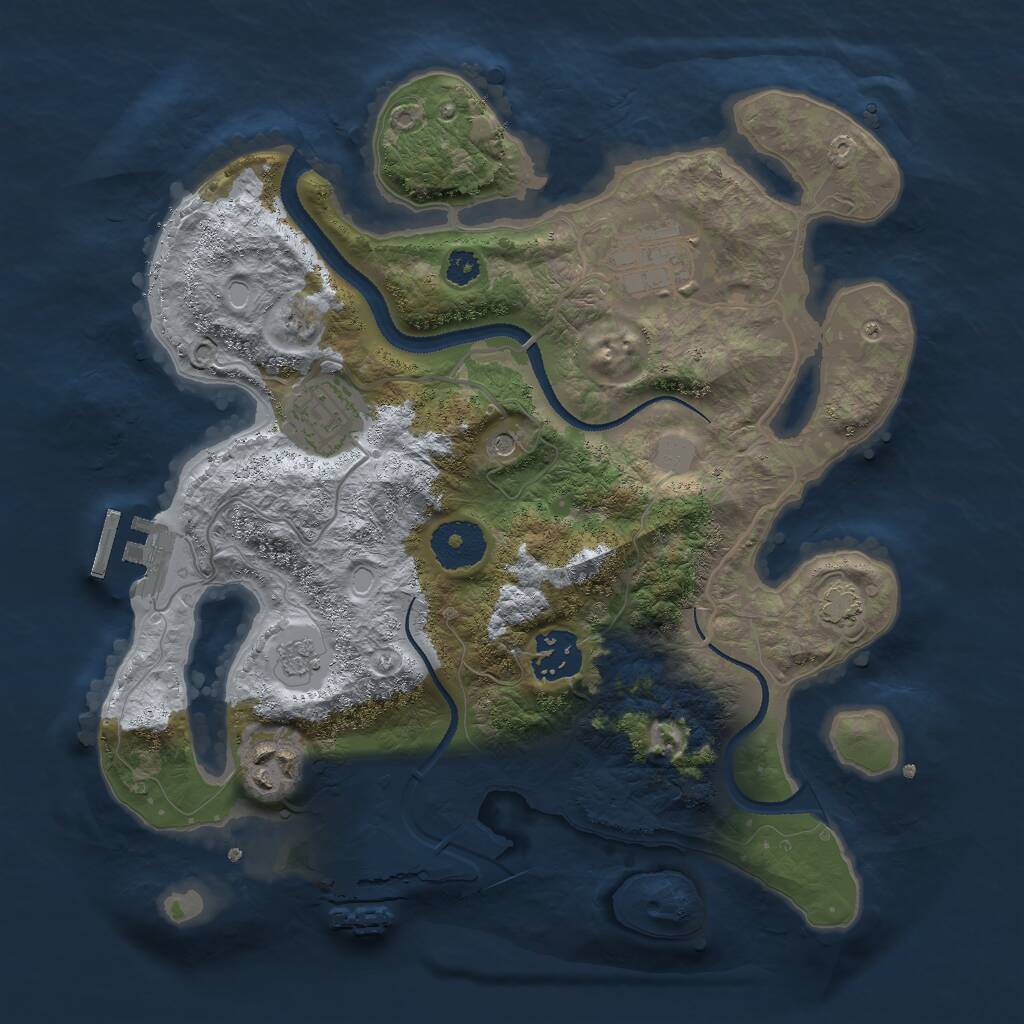 Rust Map: Procedural Map, Size: 3000, Seed: 1892113483, 10 Monuments