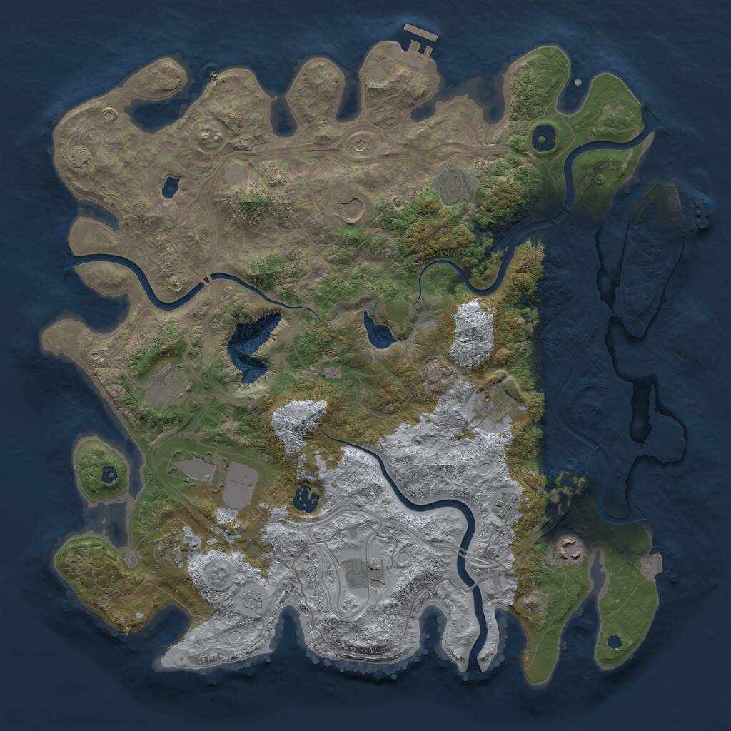 Rust Map: Procedural Map, Size: 4250, Seed: 1646443223, 16 Monuments