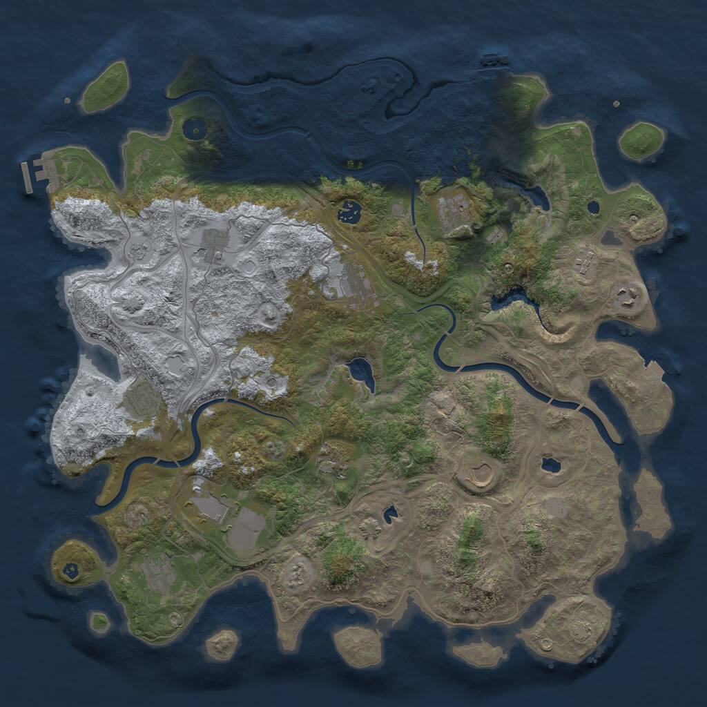 Rust Map: Procedural Map, Size: 4500, Seed: 305146980, 17 Monuments