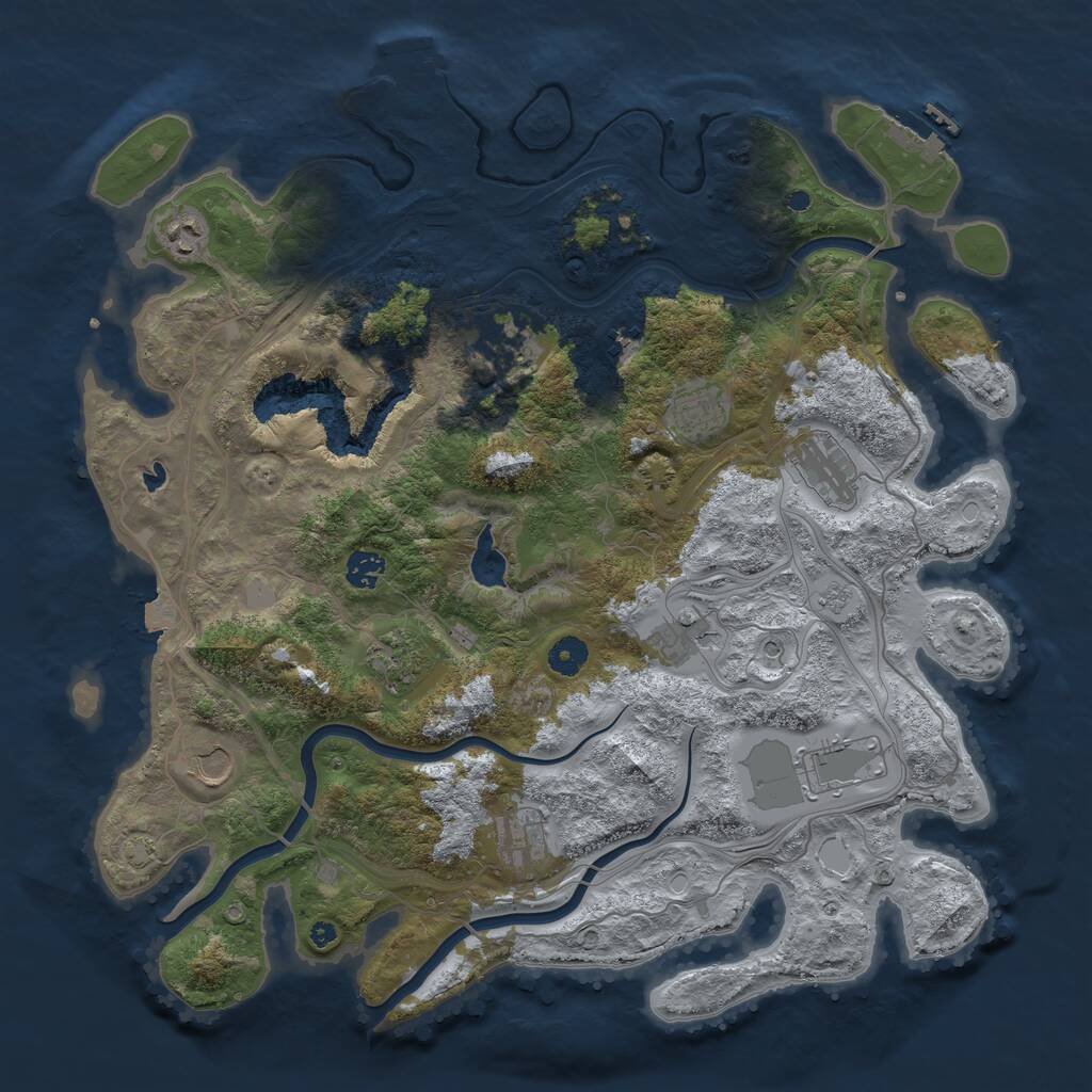 Rust Map: Procedural Map, Size: 4250, Seed: 1878448954, 17 Monuments
