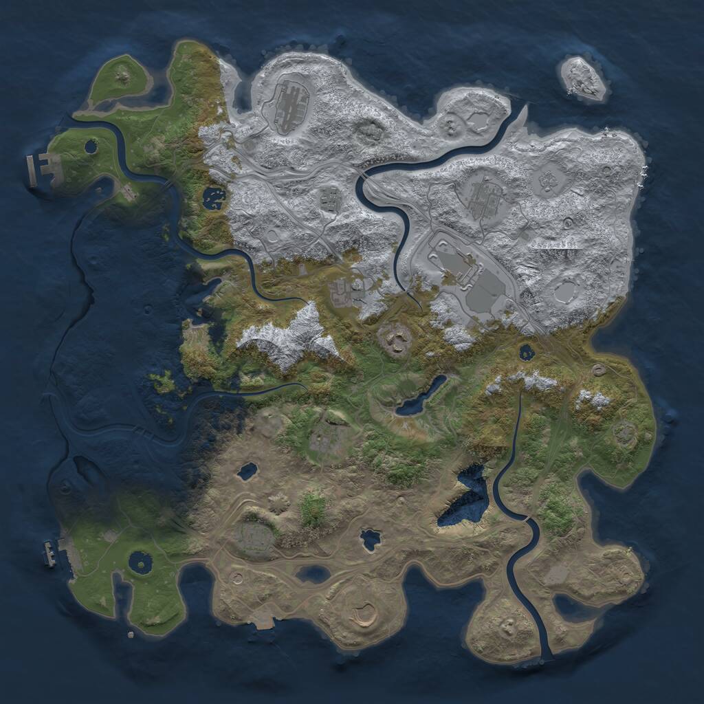 Rust Map: Procedural Map, Size: 4500, Seed: 39124092, 16 Monuments