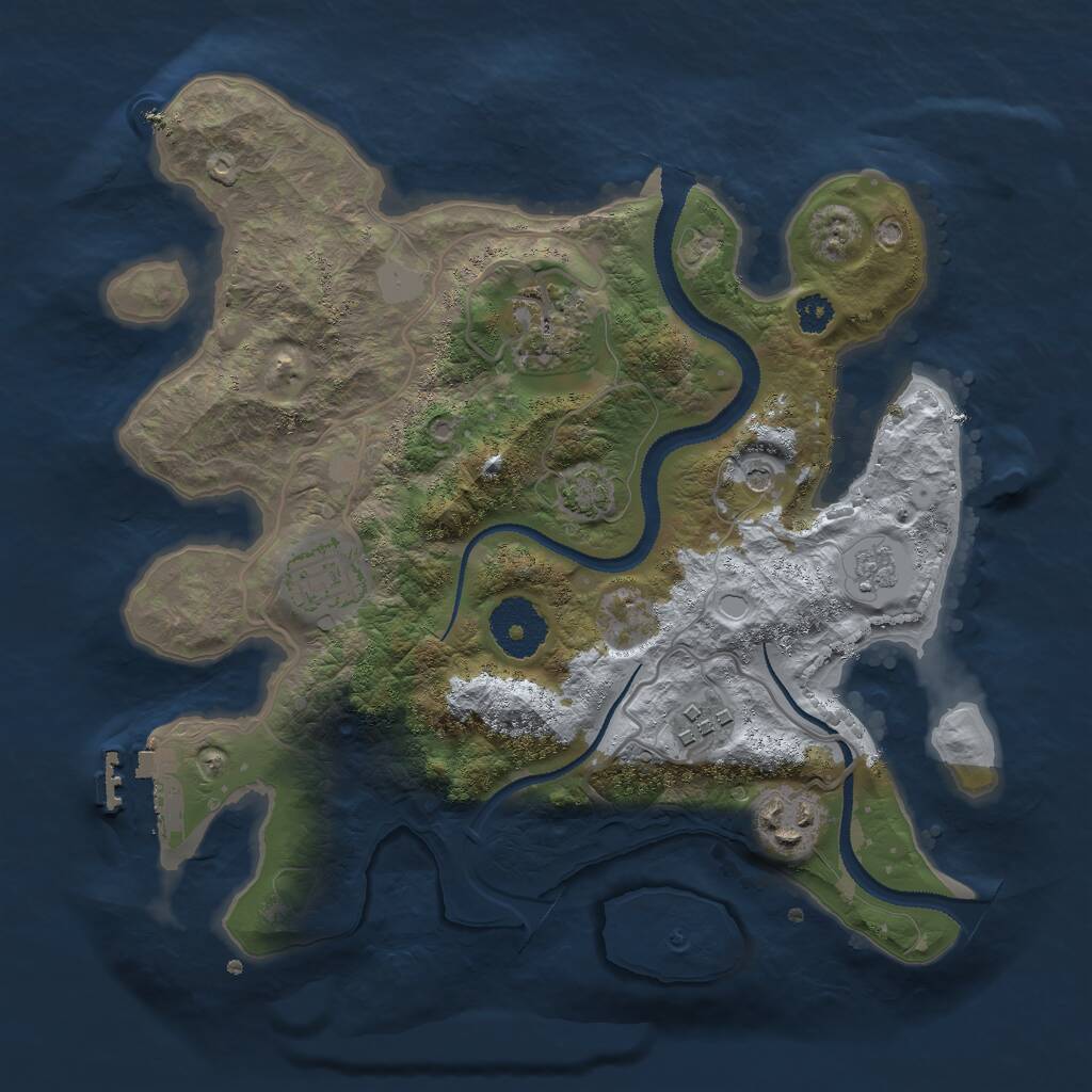 Rust Map: Procedural Map, Size: 2860, Seed: 21154, 9 Monuments