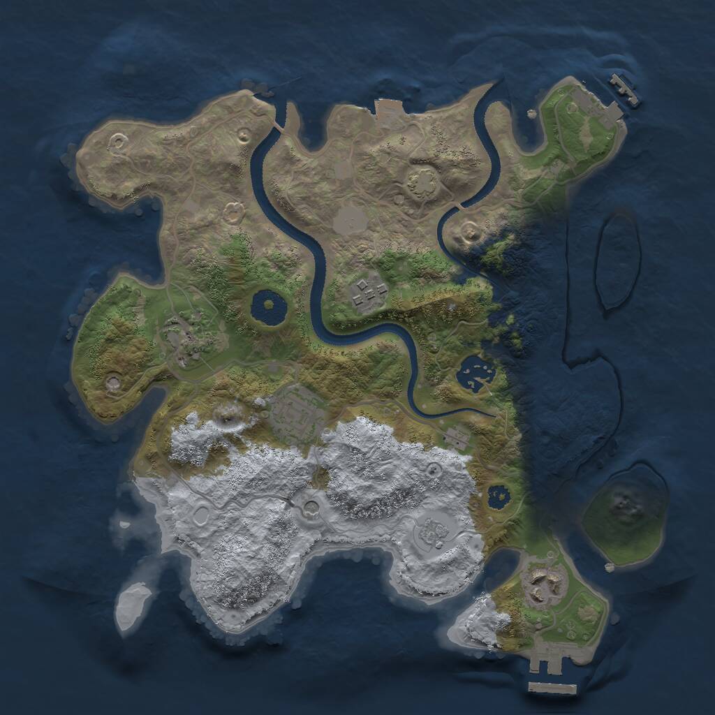 Rust Map: Procedural Map, Size: 3000, Seed: 62298, 11 Monuments