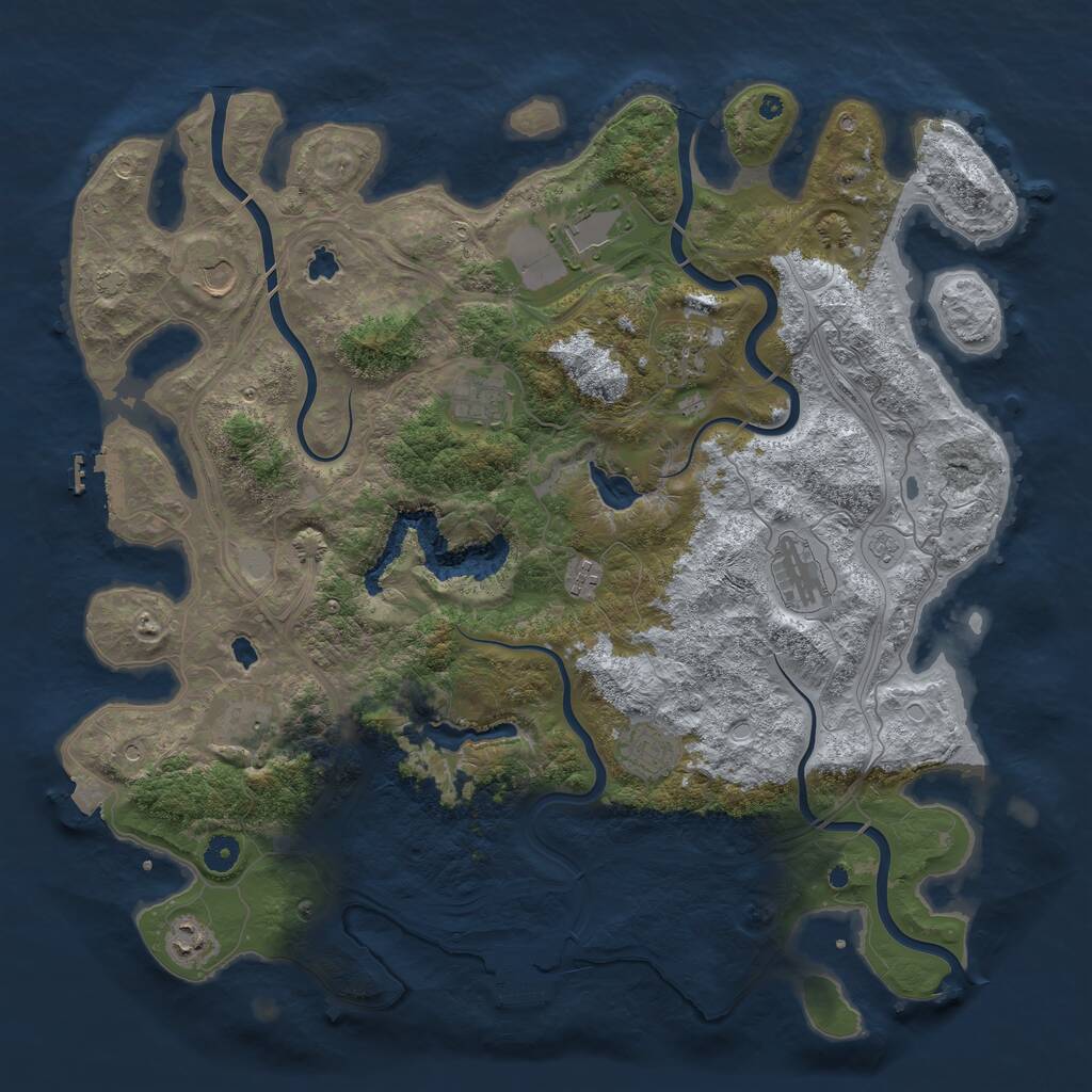 Rust Map: Procedural Map, Size: 4500, Seed: 156715256, 15 Monuments