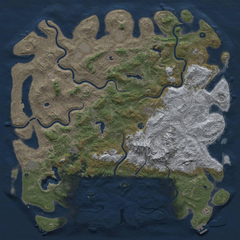 Rust Map: Procedural Map, Size: 6000, Seed: 270794, 17 Monuments