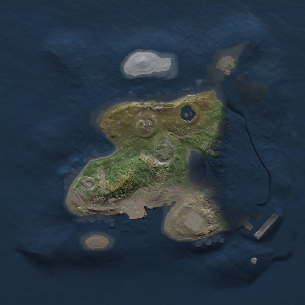 Rust Map: Procedural Map, Size: 2000, Seed: 574623439, 3 Monuments