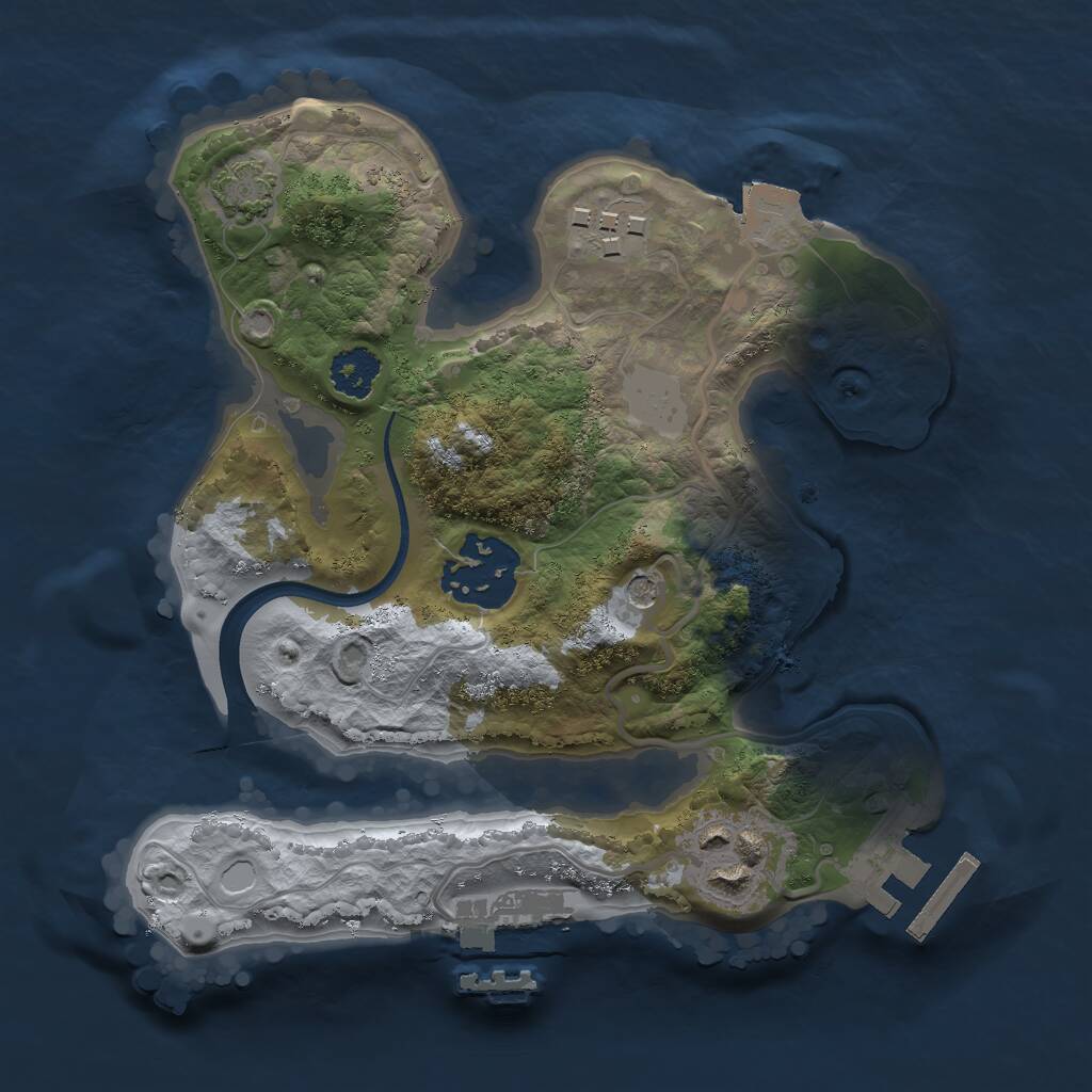 Rust Map: Procedural Map, Size: 2200, Seed: 549, 8 Monuments