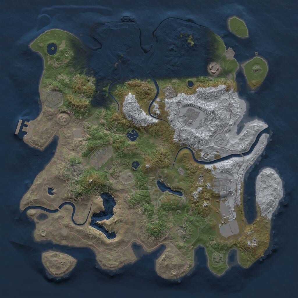 Rust Map: Procedural Map, Size: 4000, Seed: 23456789, 15 Monuments