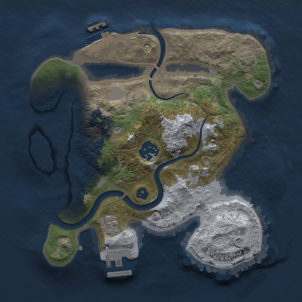 Rust Map: Procedural Map, Size: 2500, Seed: 1817005044, 7 Monuments