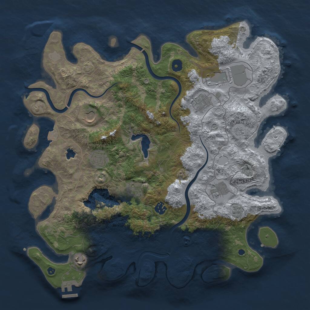 Rust Map: Procedural Map, Size: 4000, Seed: 1661464873, 14 Monuments