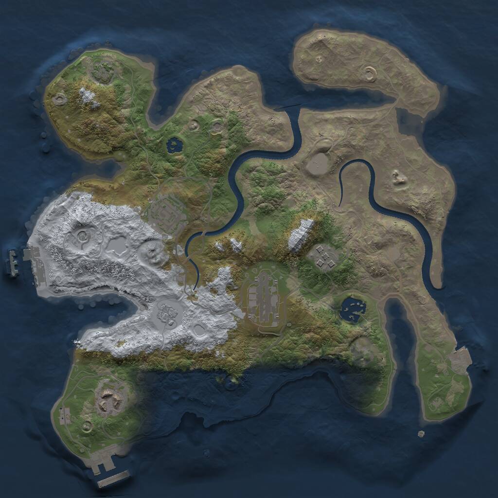 Rust Map: Procedural Map, Size: 3000, Seed: 1665143697, 11 Monuments