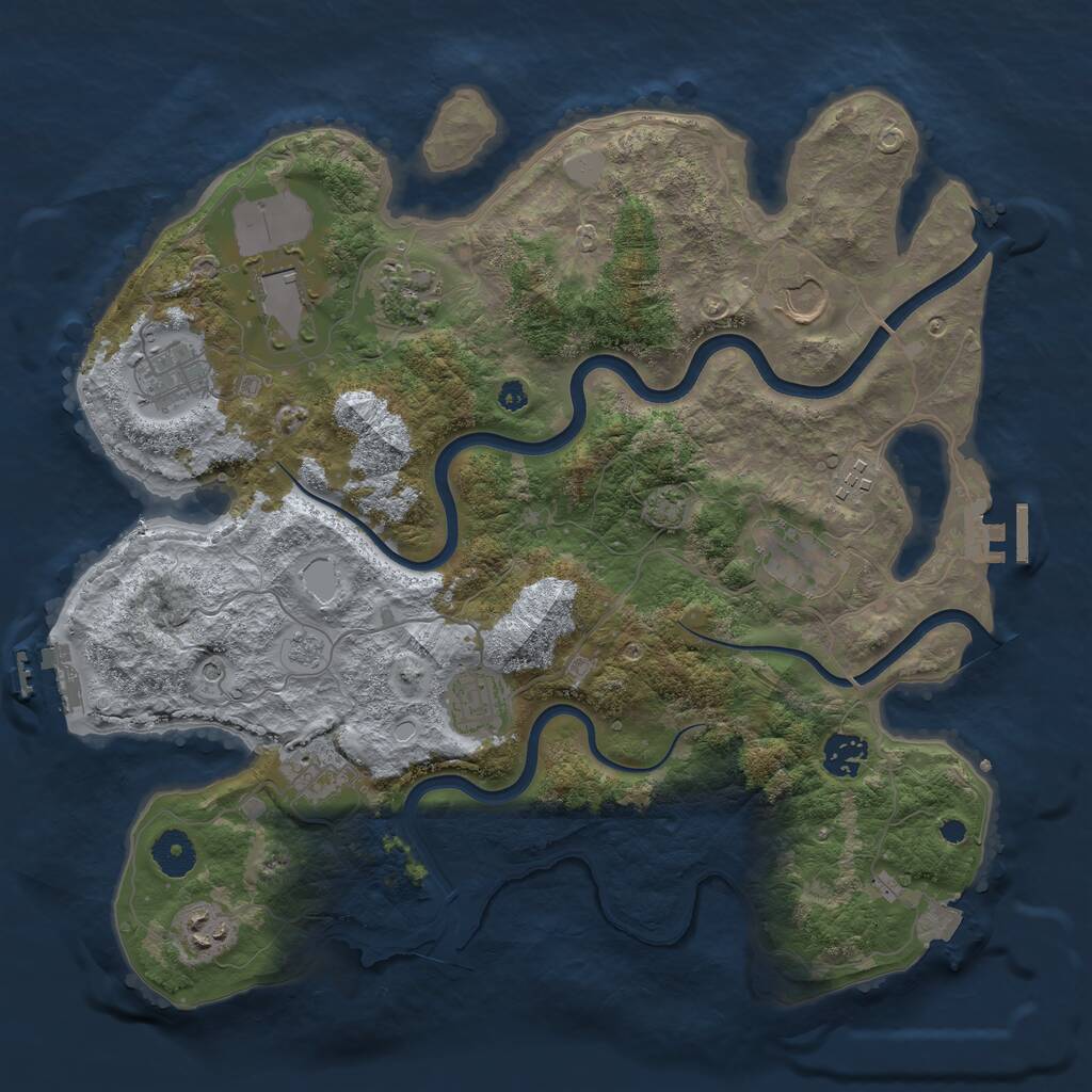 Rust Map: Procedural Map, Size: 3700, Seed: 1665143697, 16 Monuments