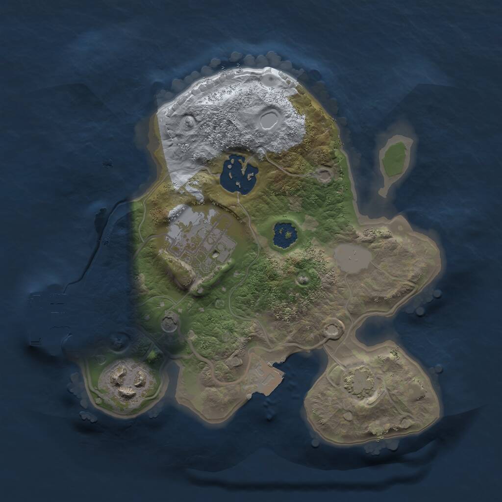 Rust Map: Procedural Map, Size: 2000, Seed: 4425, 7 Monuments