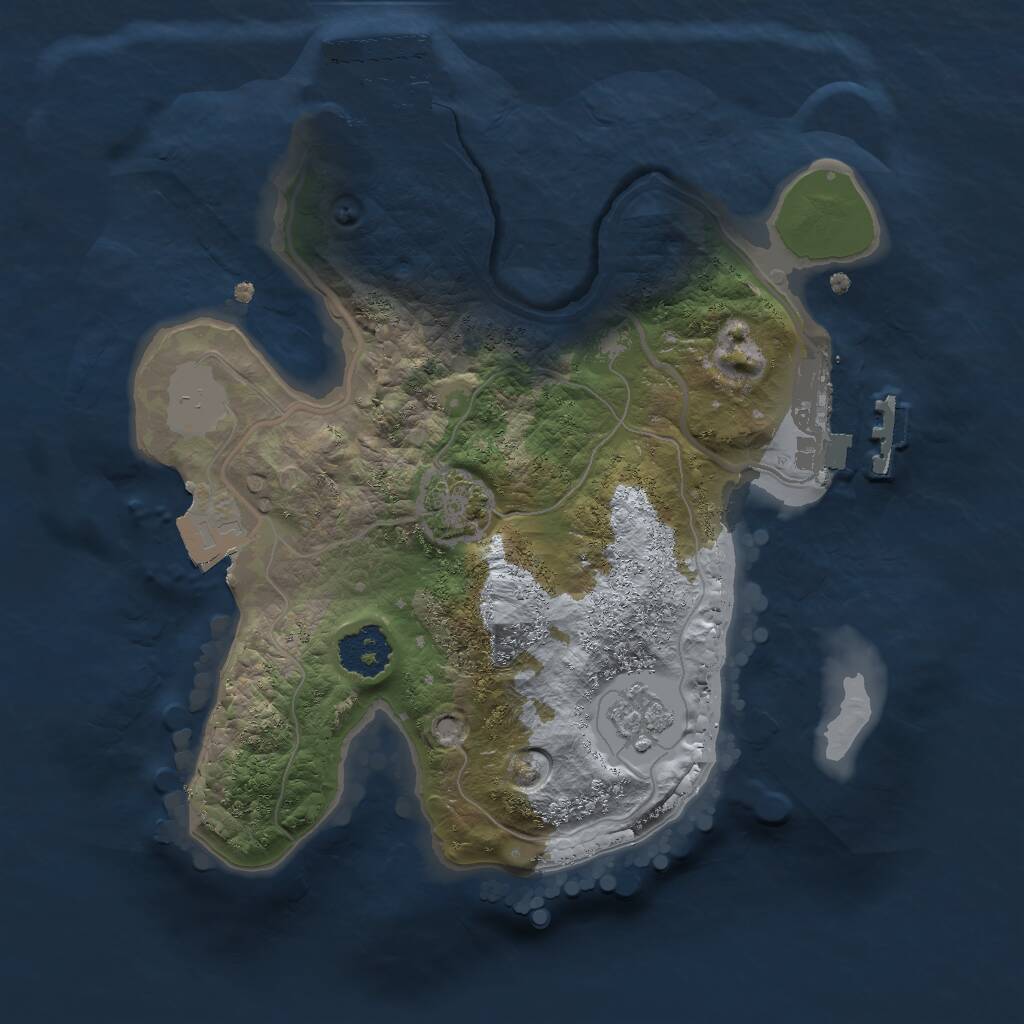 Rust Map: Procedural Map, Size: 2000, Seed: 5574, 5 Monuments