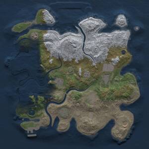 Thumbnail Rust Map: Procedural Map, Size: 3500, Seed: 794832370, 14 Monuments