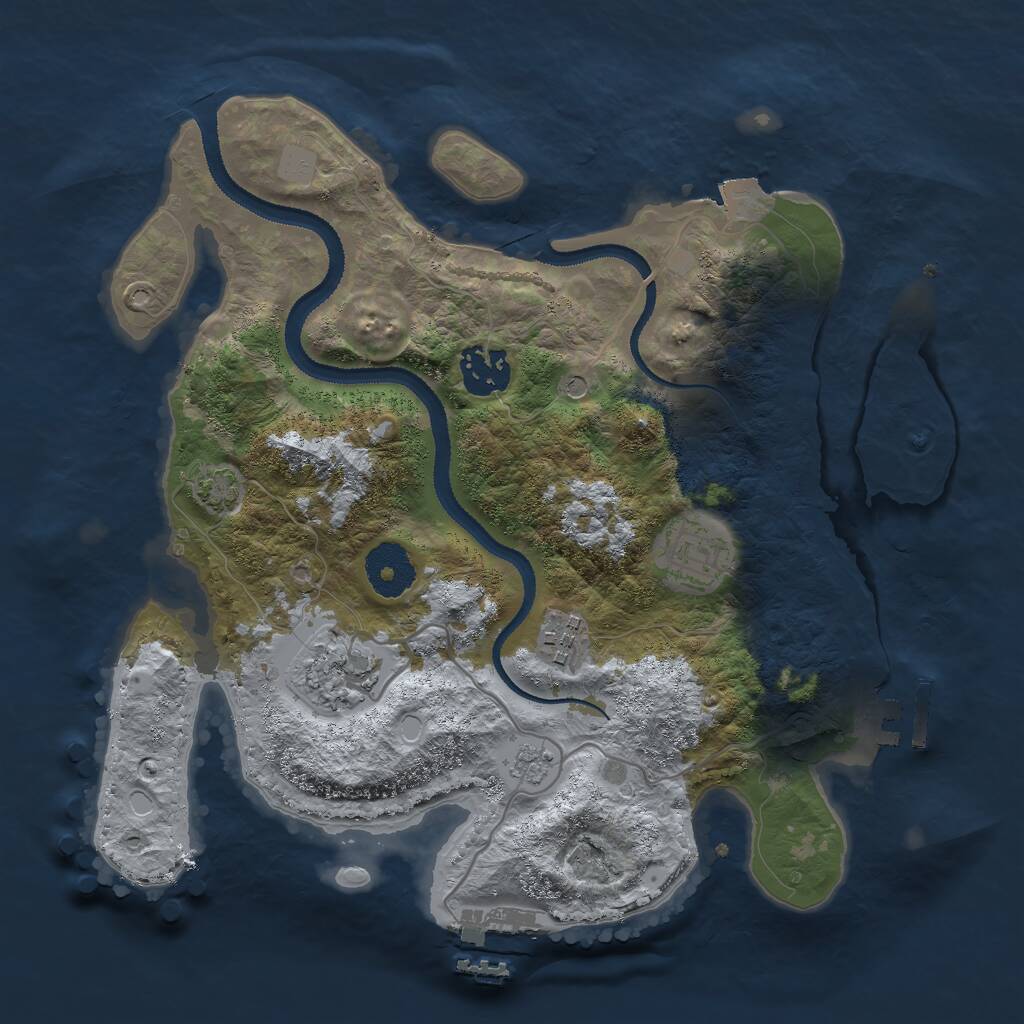 Rust Map: Procedural Map, Size: 3000, Seed: 456123, 10 Monuments