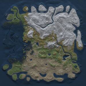 Thumbnail Rust Map: Procedural Map, Size: 5000, Seed: 2122044509, 17 Monuments