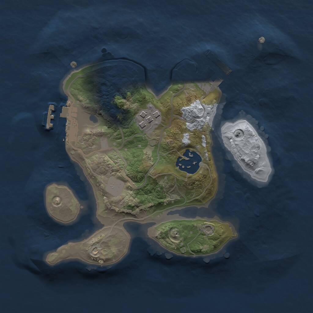 Rust Map: Procedural Map, Size: 2000, Seed: 2068749114, 5 Monuments