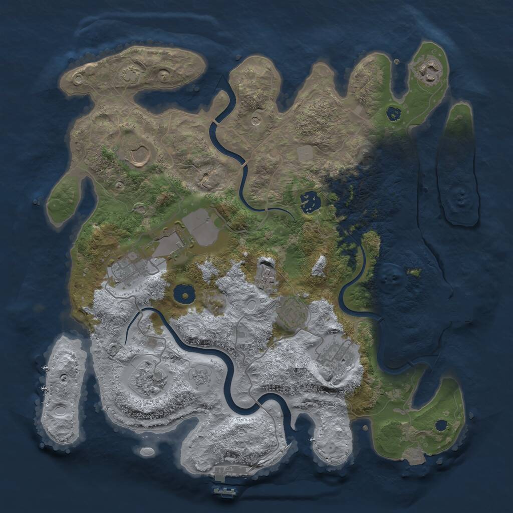 Rust Map: Procedural Map, Size: 3600, Seed: 456123, 15 Monuments