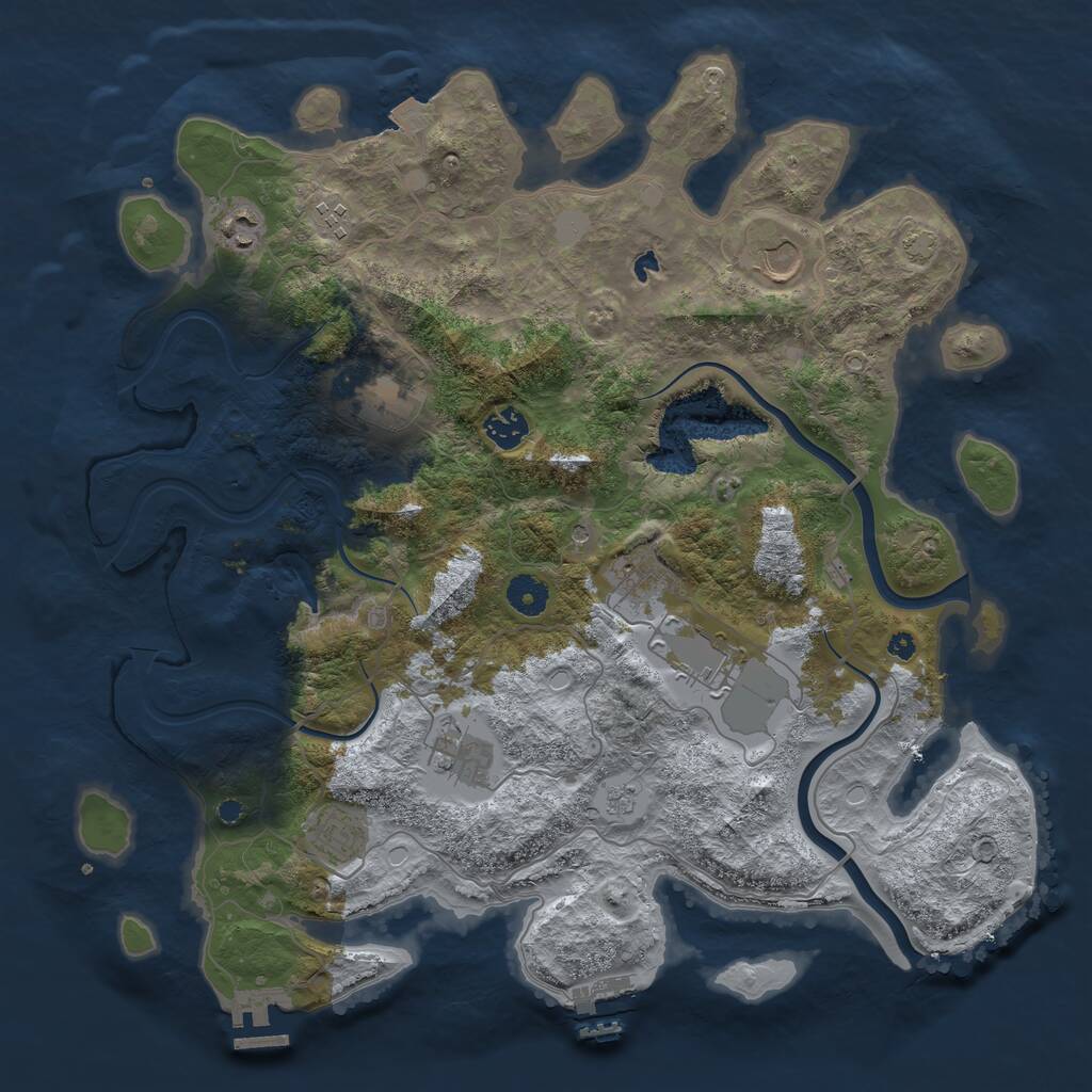 Rust Map: Procedural Map, Size: 4000, Seed: 1180441671, 15 Monuments