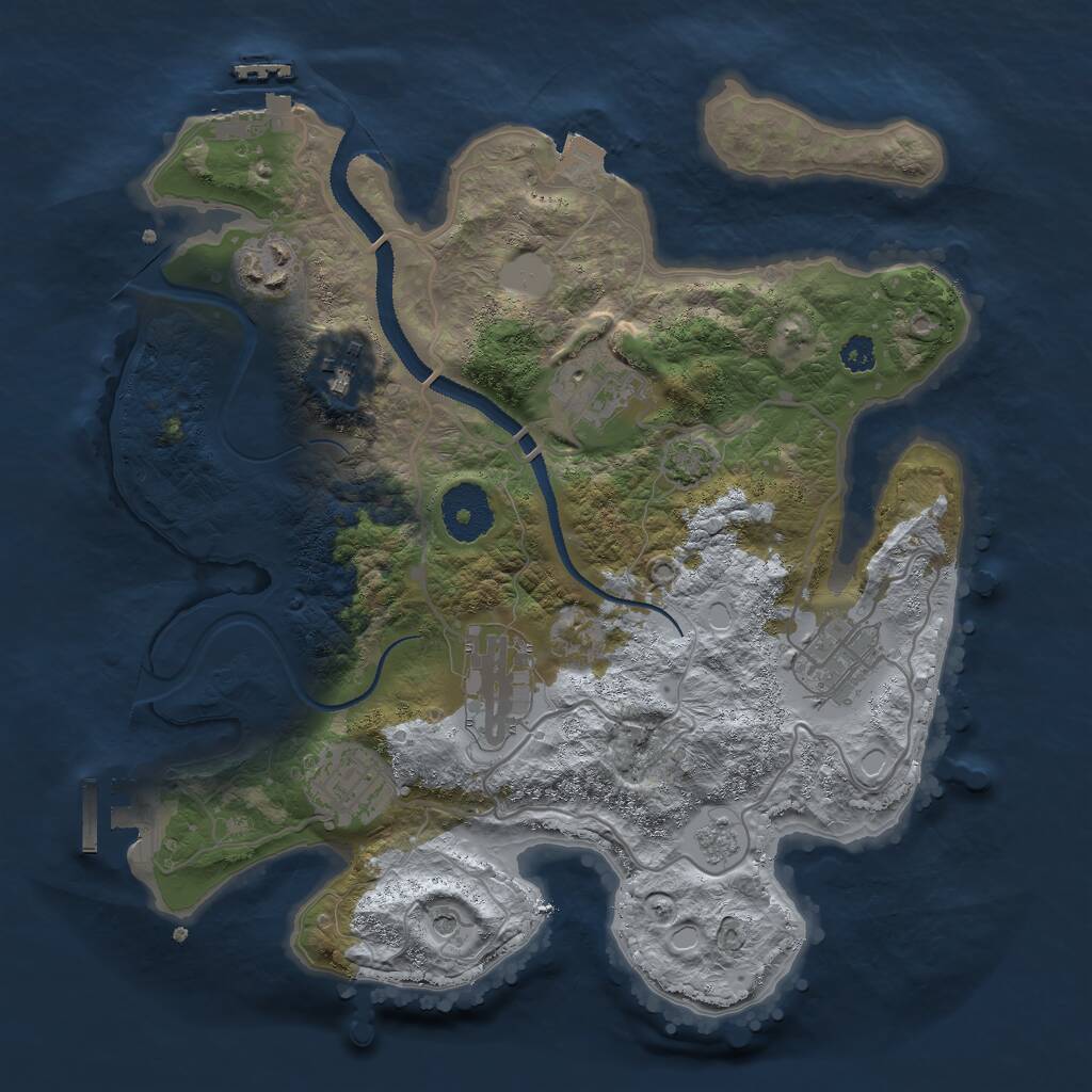 Rust Map: Procedural Map, Size: 3000, Seed: 565843545, 12 Monuments