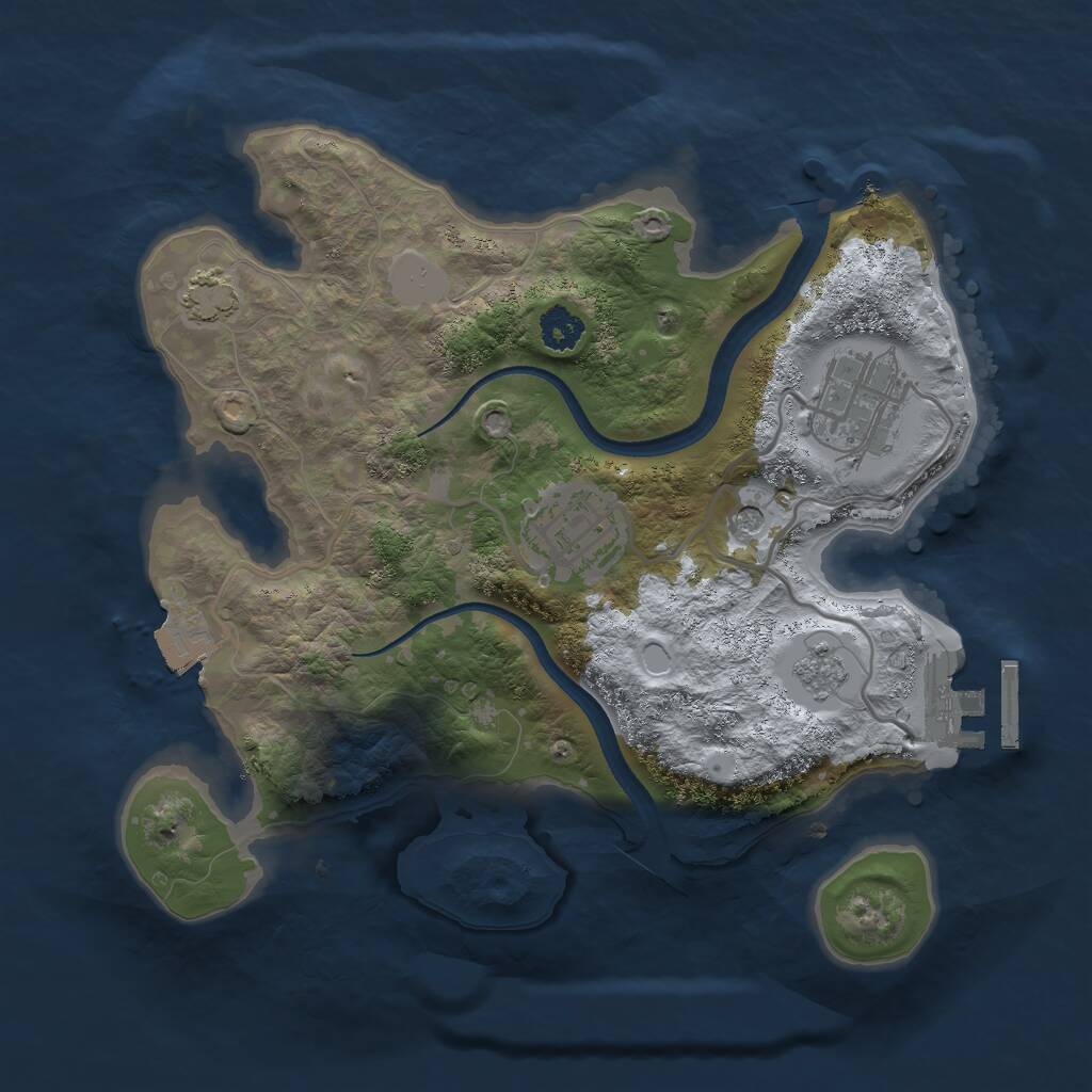 Rust Map: Procedural Map, Size: 2500, Seed: 1676085029, 7 Monuments