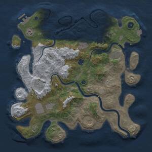 Thumbnail Rust Map: Procedural Map, Size: 3700, Seed: 1453751855, 13 Monuments