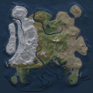 Thumbnail Rust Map: Procedural Map, Size: 3500, Seed: 1252147698, 13 Monuments