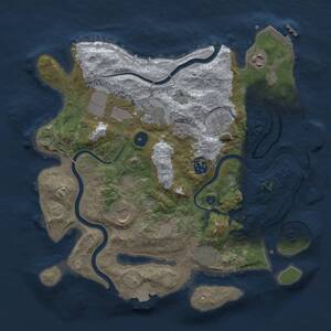 Thumbnail Rust Map: Procedural Map, Size: 3500, Seed: 792734452, 14 Monuments