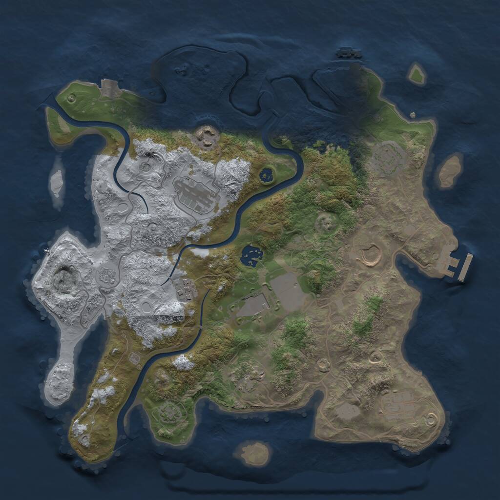 Rust Map: Procedural Map, Size: 3500, Seed: 1064942560, 15 Monuments