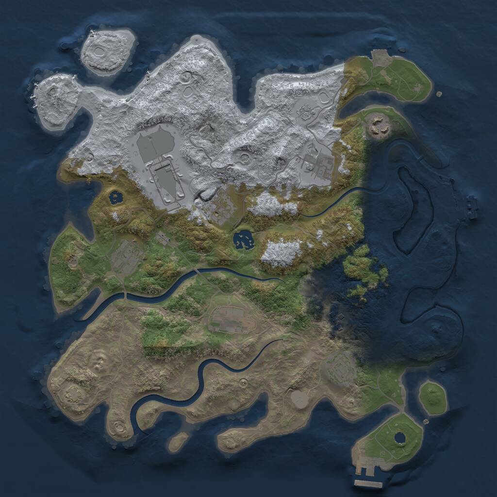 Rust Map: Procedural Map, Size: 3600, Seed: 766717, 15 Monuments