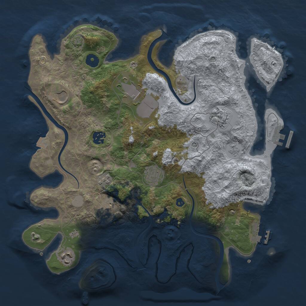 Rust Map: Procedural Map, Size: 3500, Seed: 572911707, 14 Monuments