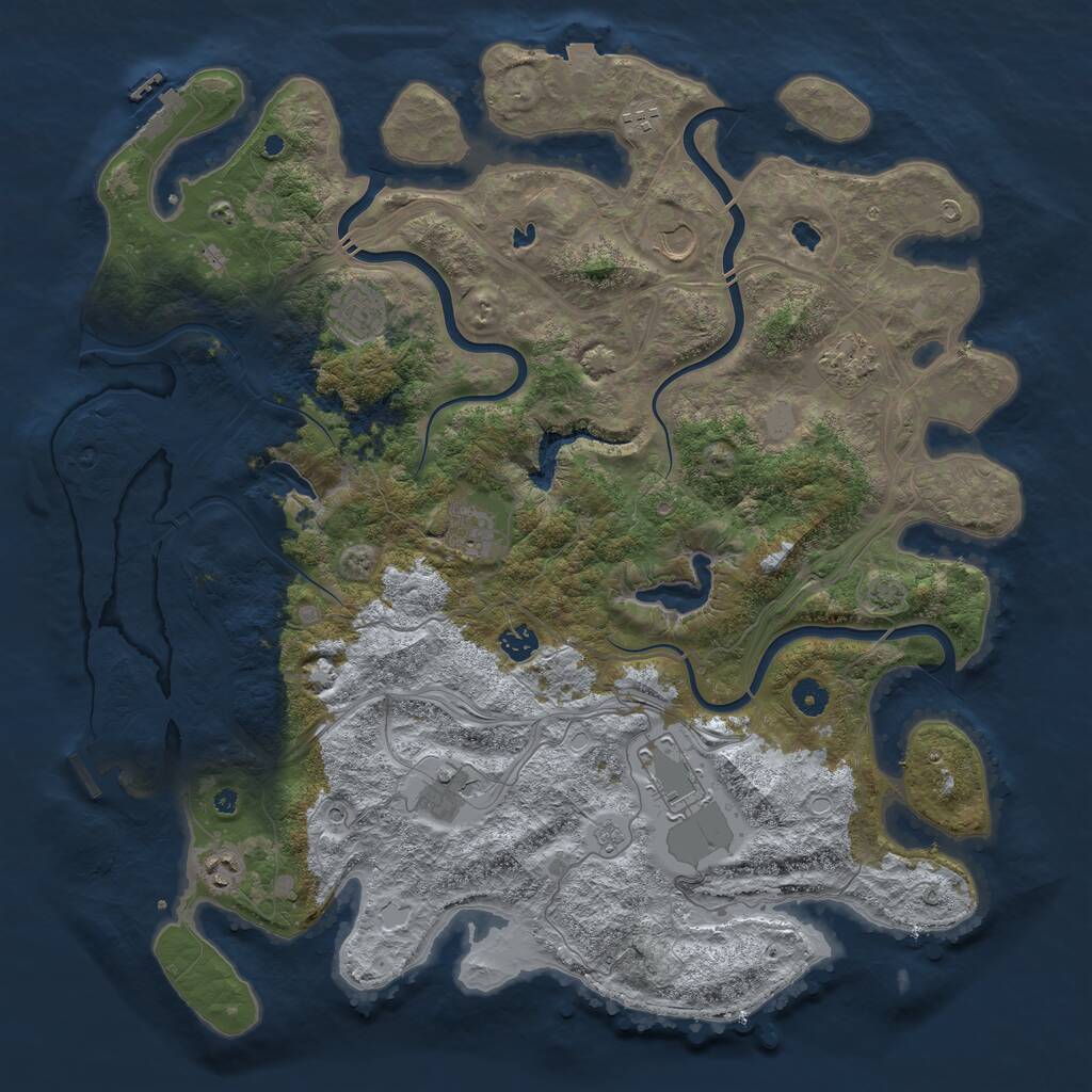 Rust Map: Procedural Map, Size: 4500, Seed: 1752825564, 15 Monuments