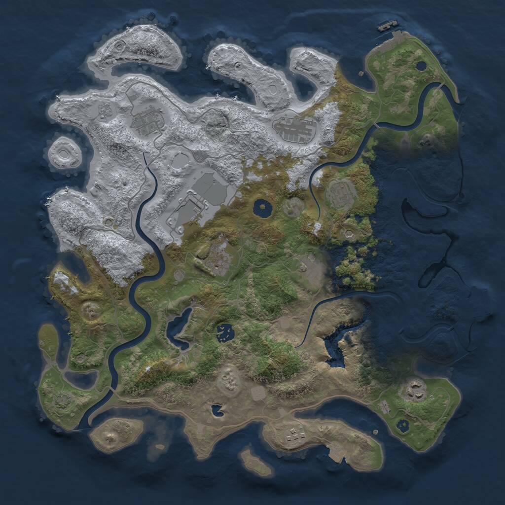 Rust Map: Procedural Map, Size: 4000, Seed: 1876853226, 15 Monuments