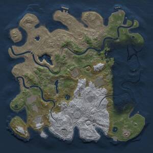 Thumbnail Rust Map: Procedural Map, Size: 4250, Seed: 51156647, 16 Monuments