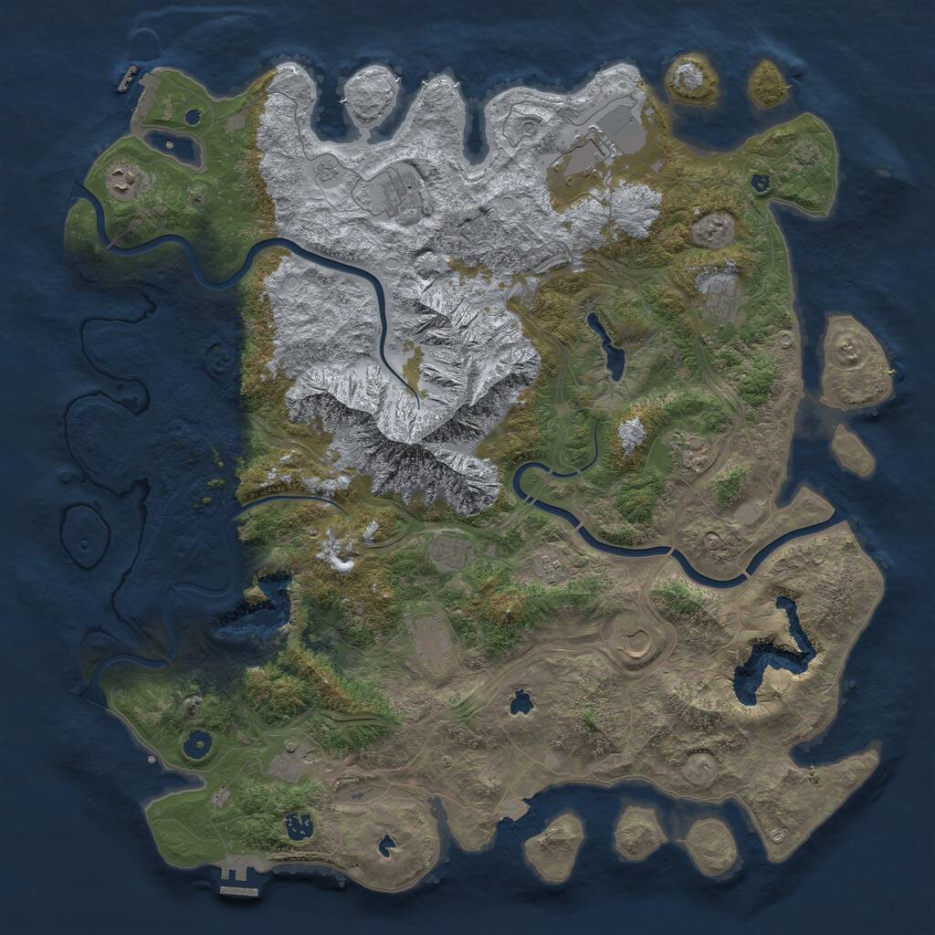 Rust Map: Procedural Map, Size: 5000, Seed: 683359731, 17 Monuments