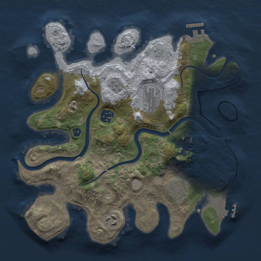 Rust Map: Procedural Map, Size: 3000, Seed: 814273, 11 Monuments