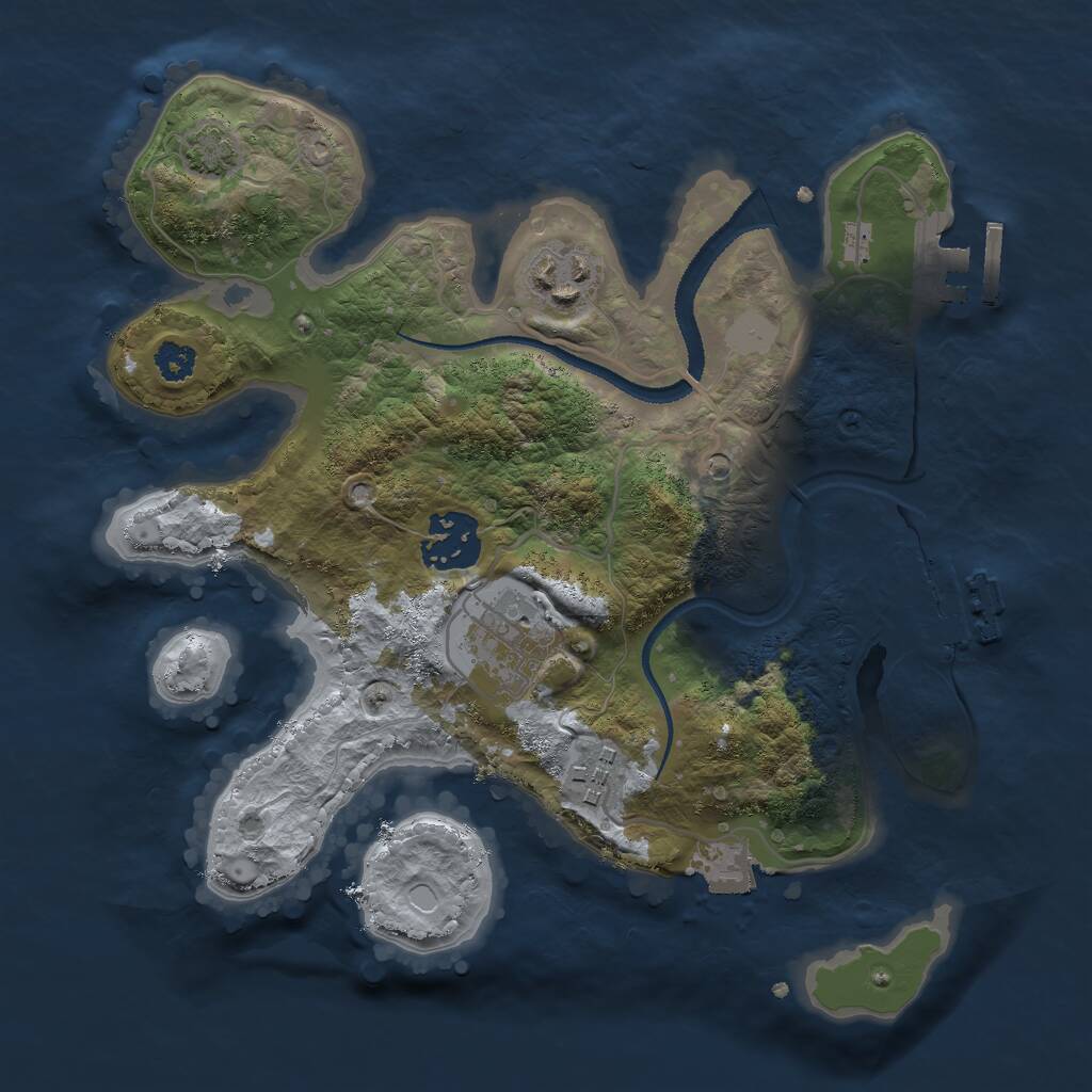 Rust Map: Procedural Map, Size: 2700, Seed: 1758456076, 9 Monuments