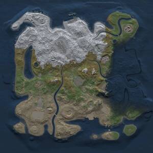 Thumbnail Rust Map: Procedural Map, Size: 3500, Seed: 158967405, 14 Monuments