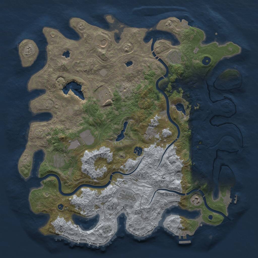 Rust Map: Procedural Map, Size: 4500, Seed: 896875, 16 Monuments