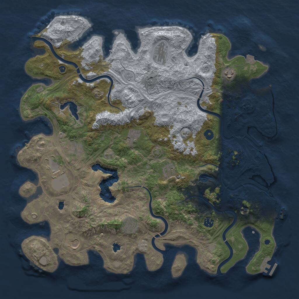 Rust Map: Procedural Map, Size: 4500, Seed: 21673, 16 Monuments