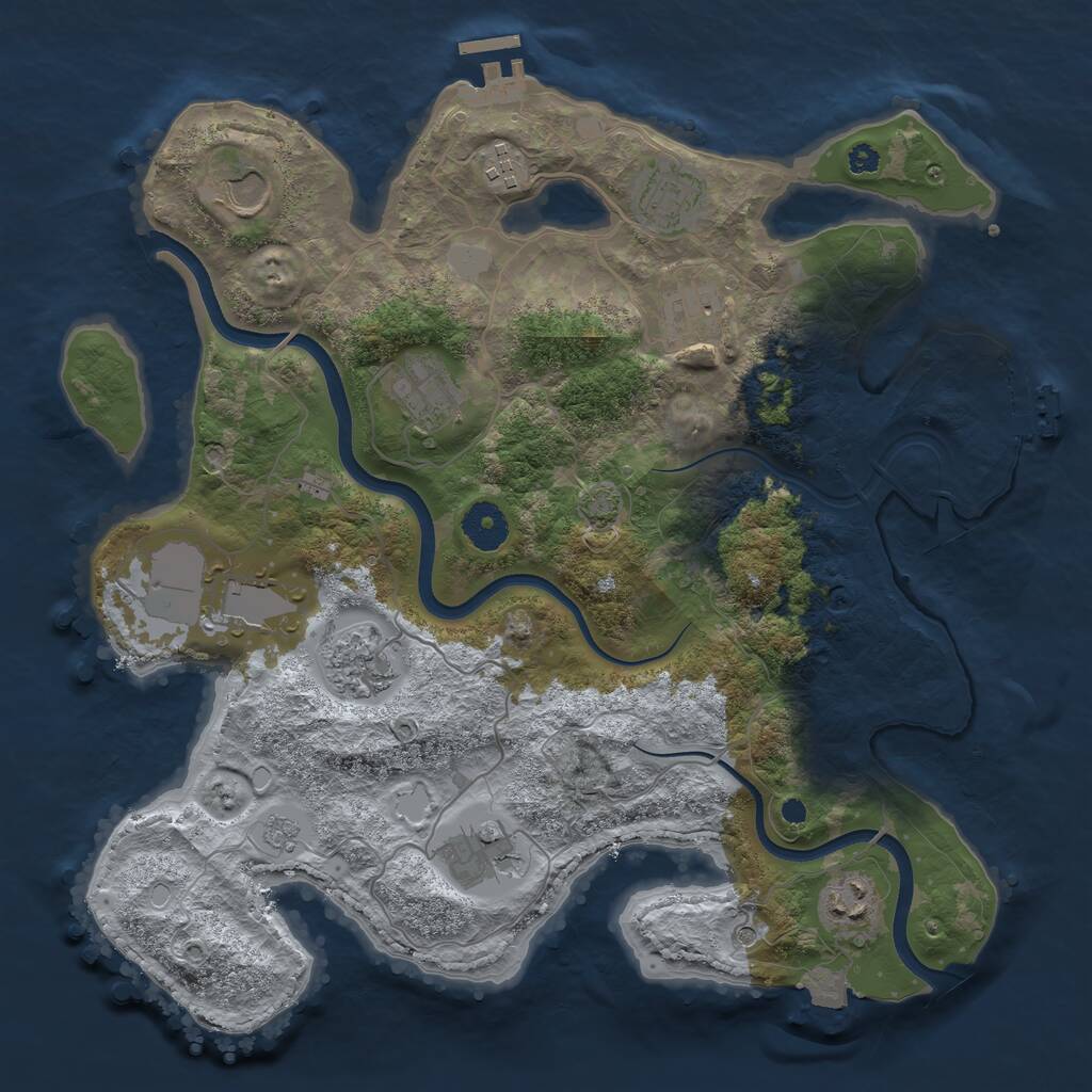 Rust Map: Procedural Map, Size: 3568, Seed: 2147483647, 15 Monuments